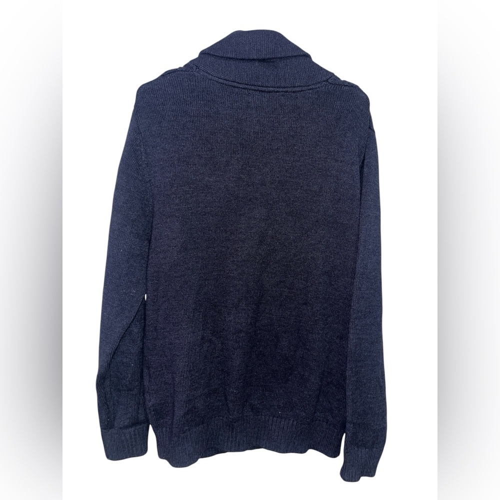 Roundtree & Yorke Dark Blue Shawl Collar Cardigan - Picture 2 of 5